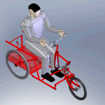 Tricycle mit Doppelfreilaufnabe. Rohmaterial aus alten Fahrradrahmen